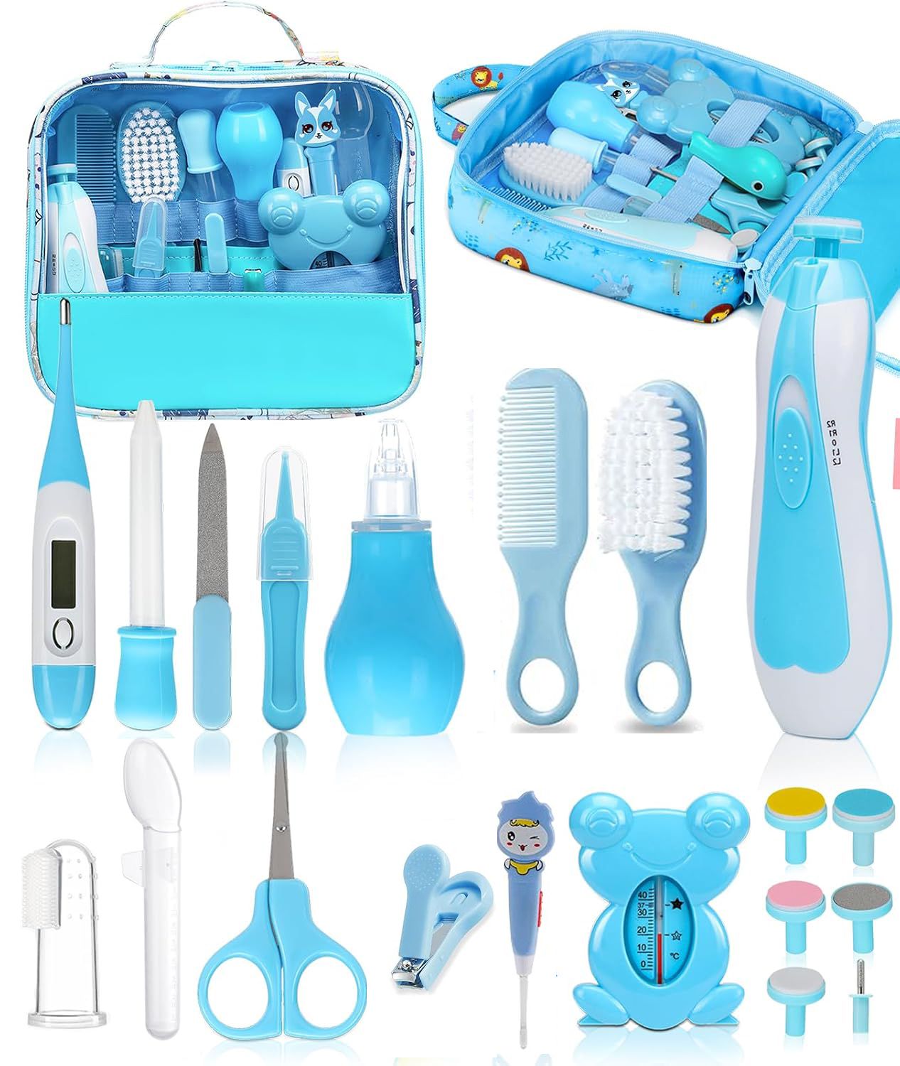 20pcs Baby Healthcare and Grooming Kit, Electric Safety Nail Trimmer Baby Nursery Kit, Newborn Care Kits with Hair Brush Comb for Newborn Infant Toddlers Baby Boys Girls Kids, Baby Shower Gifts