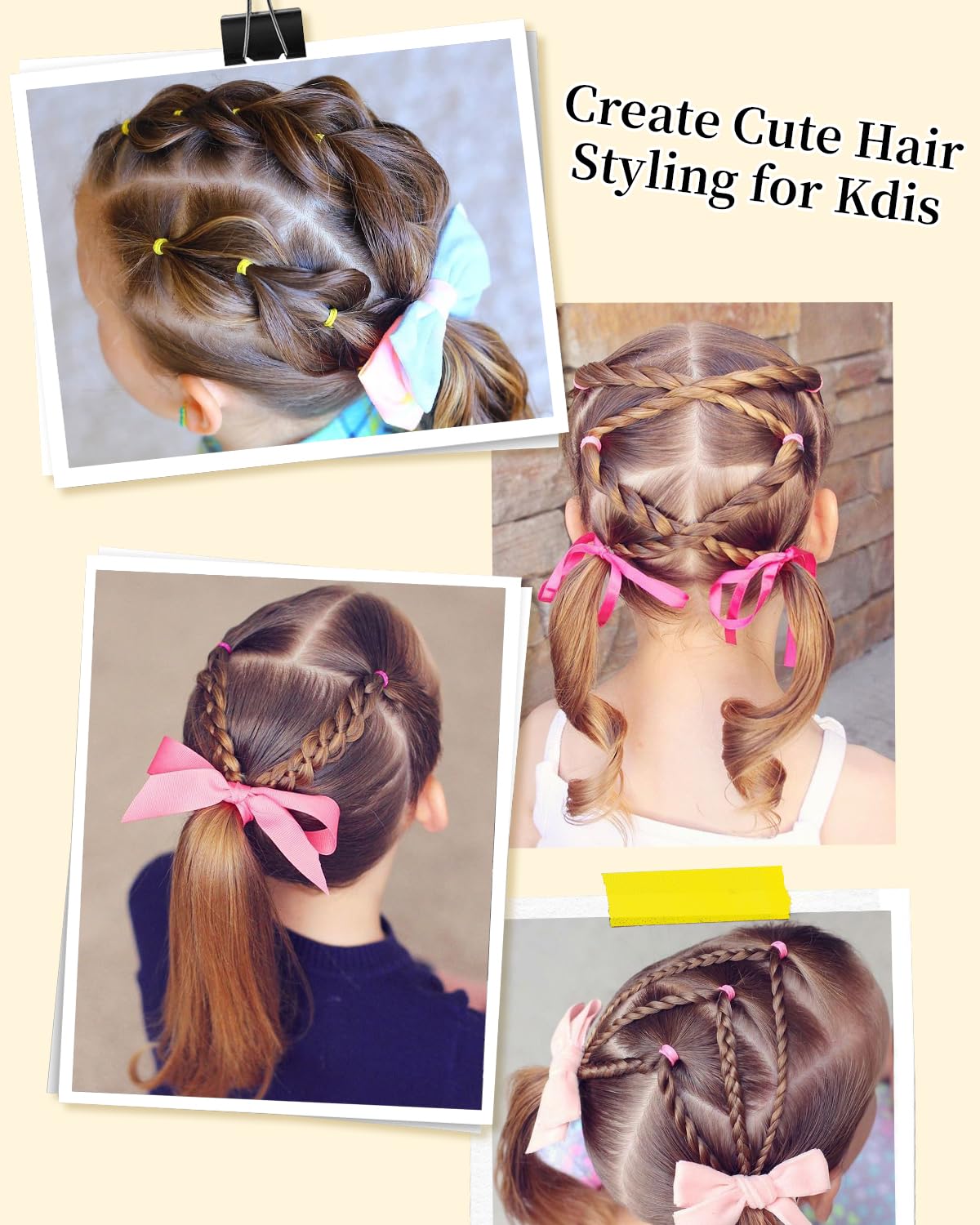 6pcs Hair Comb Set Hair Brush Set  Hair Wax Stick Slick Back Hair Brush Set: Hair Wax, Edge Brush, Rat Tail Comb, Bristle Brush, Smoothing Brush for Women & Kids