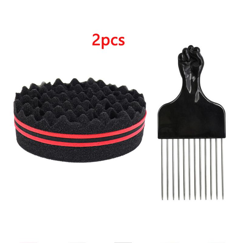 2pcs Magic Twist Hair Sponge Barber Hair Brush Sponge  Hairdressing Styling Tool For Afro Curl Coils Dreadlocks Hair Combs  Hair Tools Hair Brush Hair Accessories