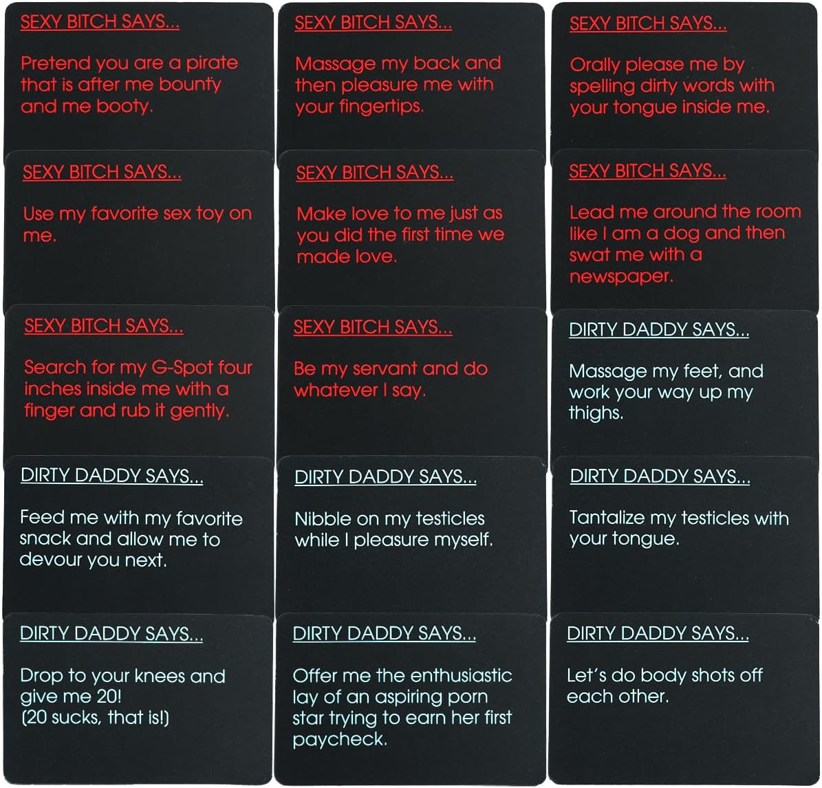 Bedroom Commands Card, Freak or Drink Sex card Game ， Couples  Sexy Card Game for Couples Card Games for Adults, Sex Position Sex Games