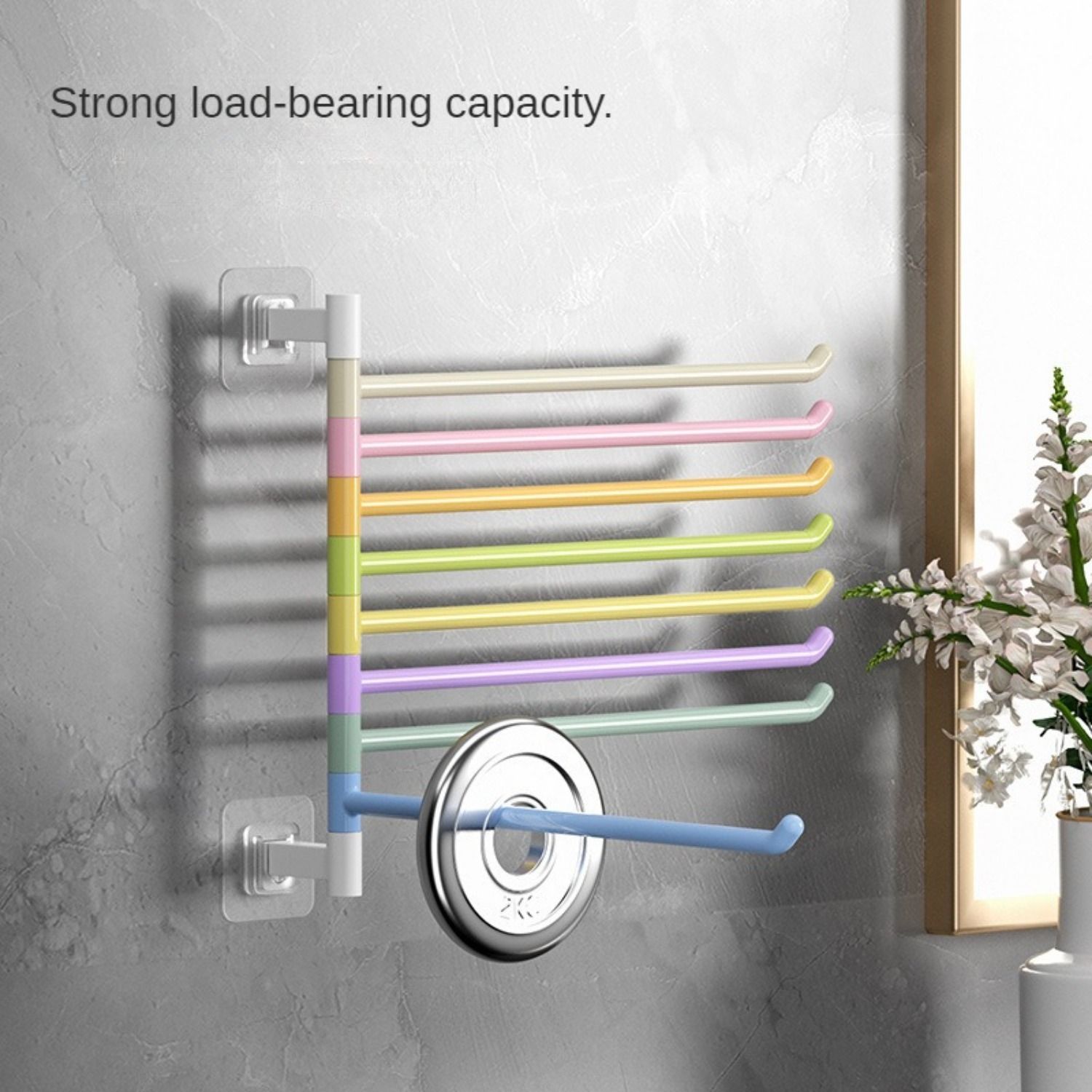 Rotating towel rack bathroom towel rack bathroom wall hanging towel bar toilet rack Storage Rack Organizer