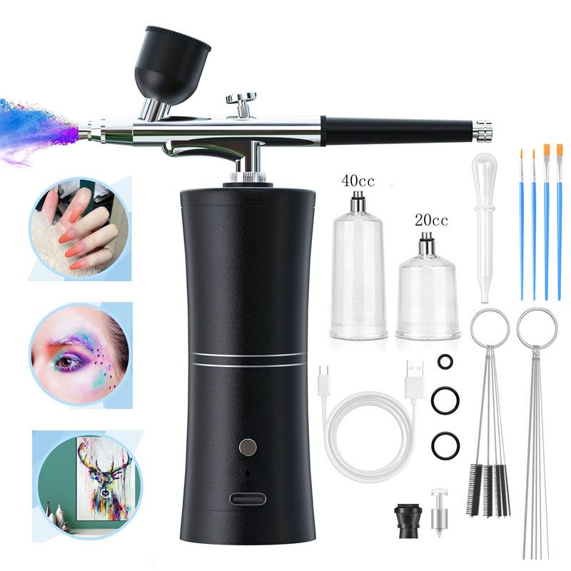 Airbrush kit,Airbrush for Nails,Airbrush Spray Gun with Air Compressor Kit,High Pressure Airbrush for Nails Art, Painting, Cake Decor, Cookie, Mode, Makeup, Barber