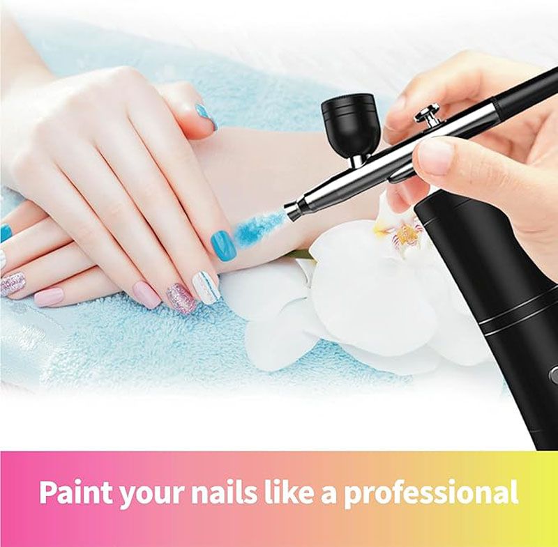 Airbrush kit,Airbrush for Nails,Airbrush Spray Gun with Air Compressor Kit,High Pressure Airbrush for Nails Art, Painting, Cake Decor, Cookie, Mode, Makeup, Barber