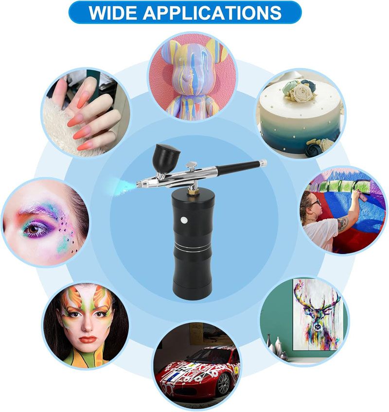 Airbrush kit,Airbrush for Nails,Airbrush Spray Gun with Air Compressor Kit,High Pressure Airbrush for Nails Art, Painting, Cake Decor, Cookie, Mode, Makeup, Barber