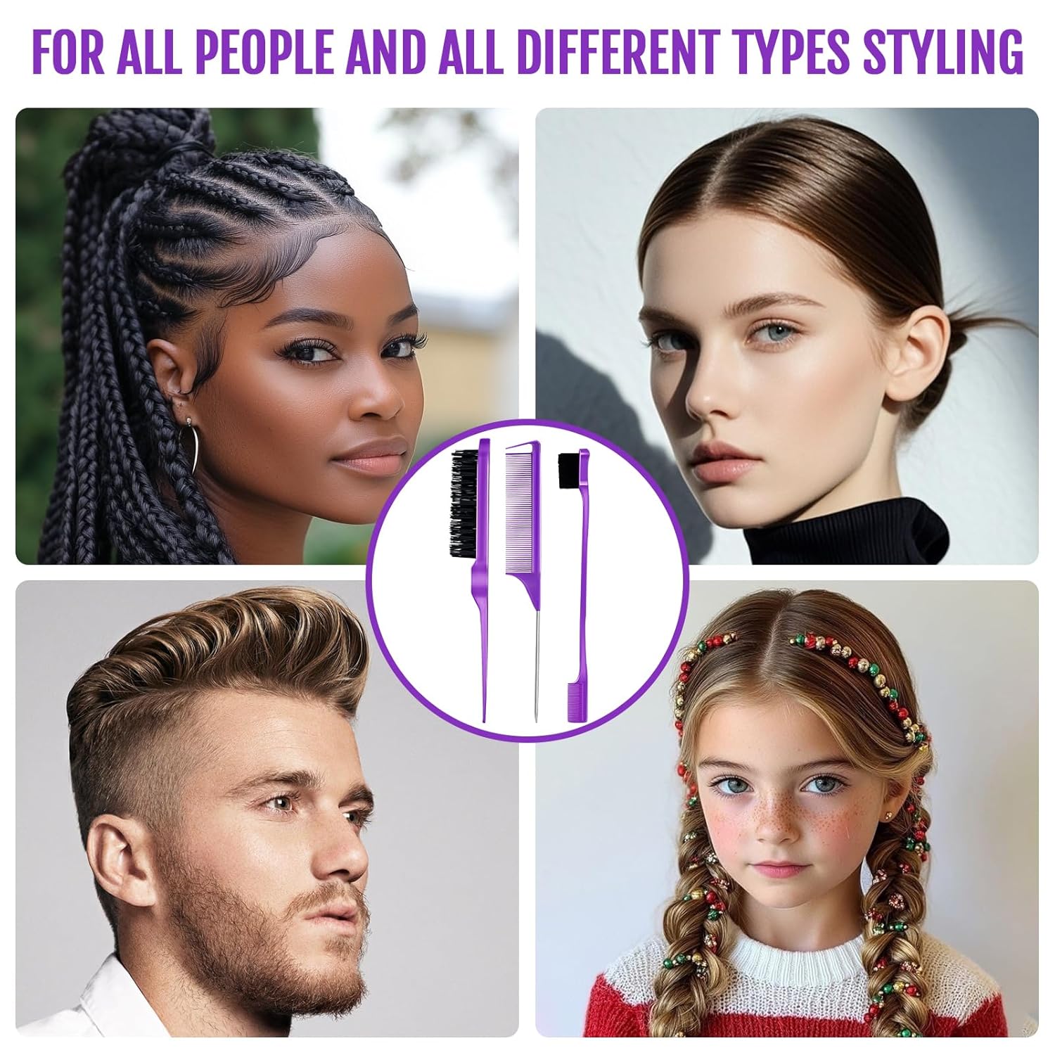 7pcs Wig Care Kit Hair Styling Comb Set wigs glue + Lace Wig Remover + Wax Stick +Edges Brush+ Elastic Band Set