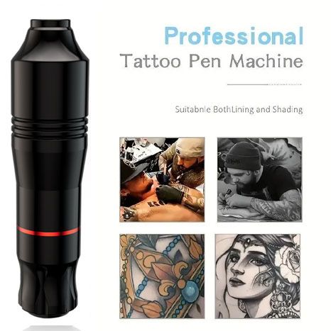Tattoo Kit, Wormhole Tattoo Pen Kit Complete Tattoo Practice Kit Rotary Tattoo Machine Kit with 10pcs Tattoo Cartridge Needles, 10pcs Tattoo Inks Tattoo Gun Kit Beginner