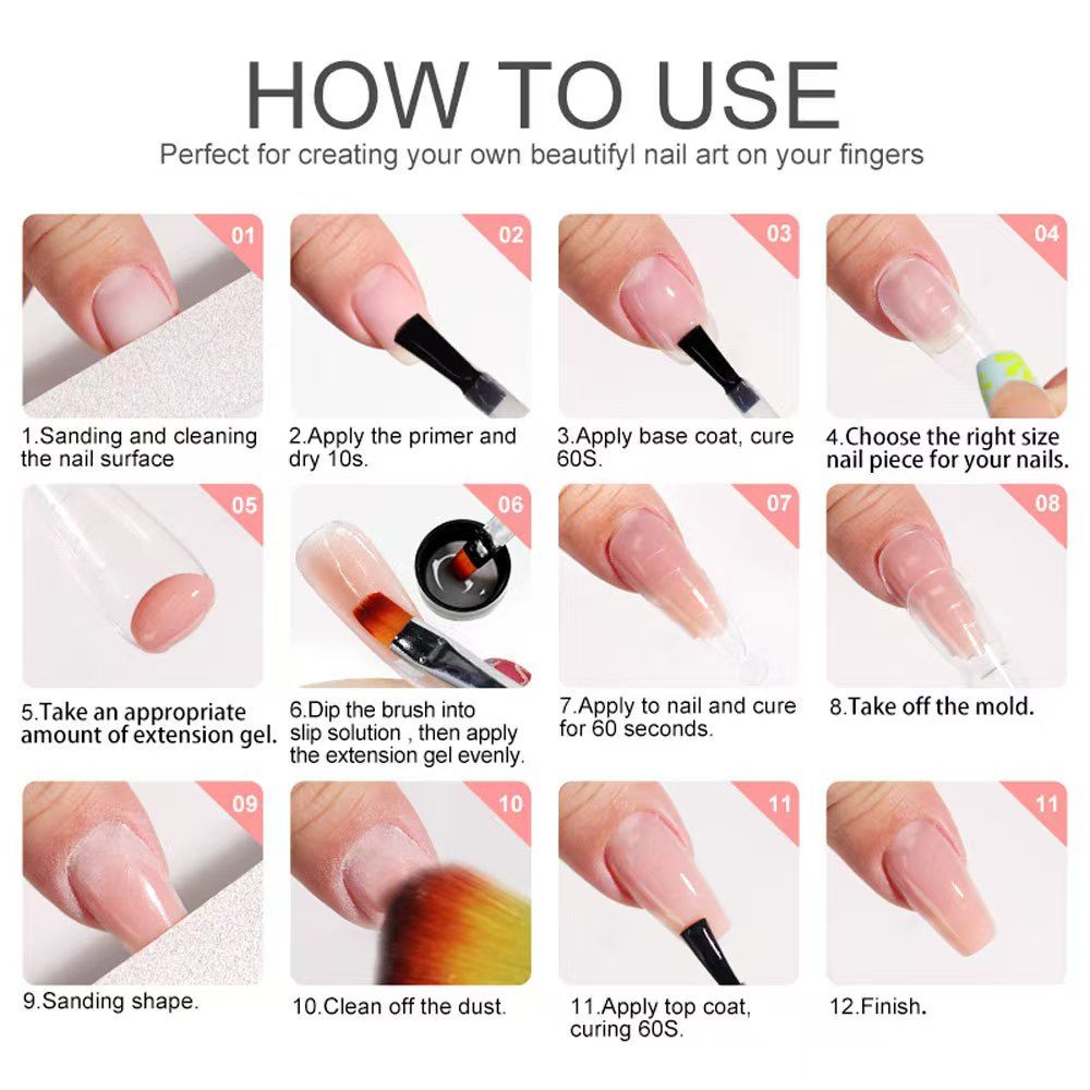 Gel Nail Polish Kit with 48w UV Light LED Nail Lamp and Drill Starter Kit ，4 Colors Poly Extension Gel Nail Kit  and 12 Colors Nail Polish Kit ，Manicure Tools Nail Art Nails DIY  Gifts for Women