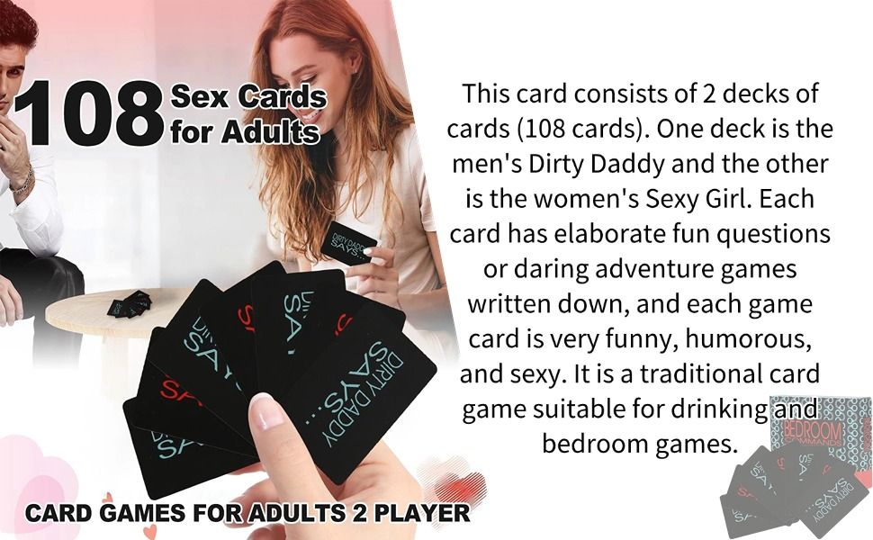 Bedroom Commands Card, Freak or Drink Sex card Game ， Couples  Sexy Card Game for Couples Card Games for Adults, Sex Position Sex Games