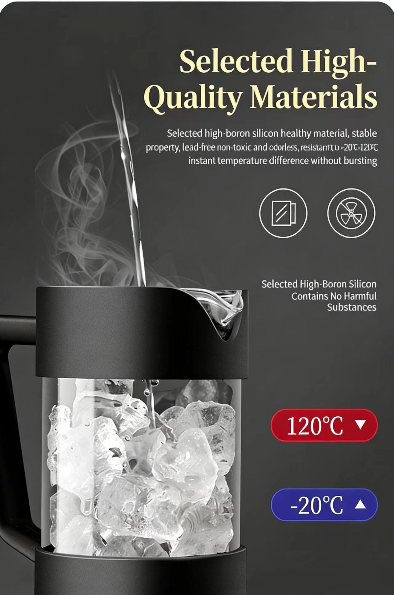 600ML French Press Coffee Maker/Teapot - Heat Resistant Borosilicate Glass - Stainless Steel Filter and Black Cover，Maximum Flavor Coffee Brewer with Superior Filtration