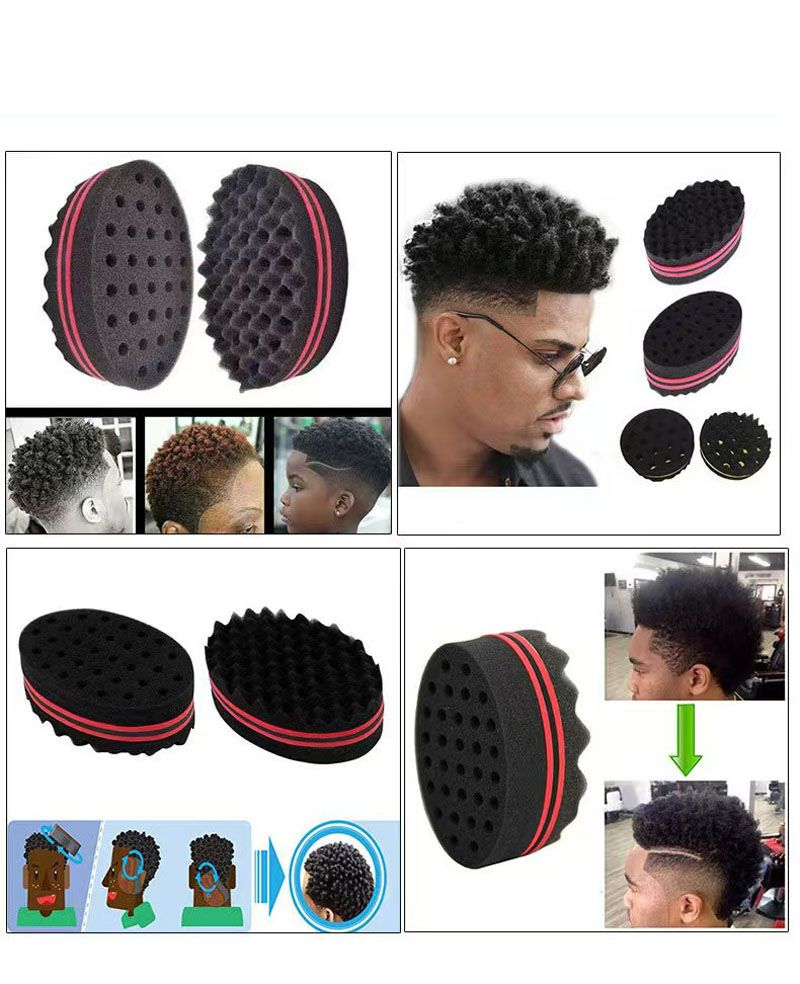 2pcs Magic Twist Hair Sponge Barber Hair Brush Sponge  Hairdressing Styling Tool For Afro Curl Coils Dreadlocks Hair Combs  Hair Tools Hair Brush Hair Accessories