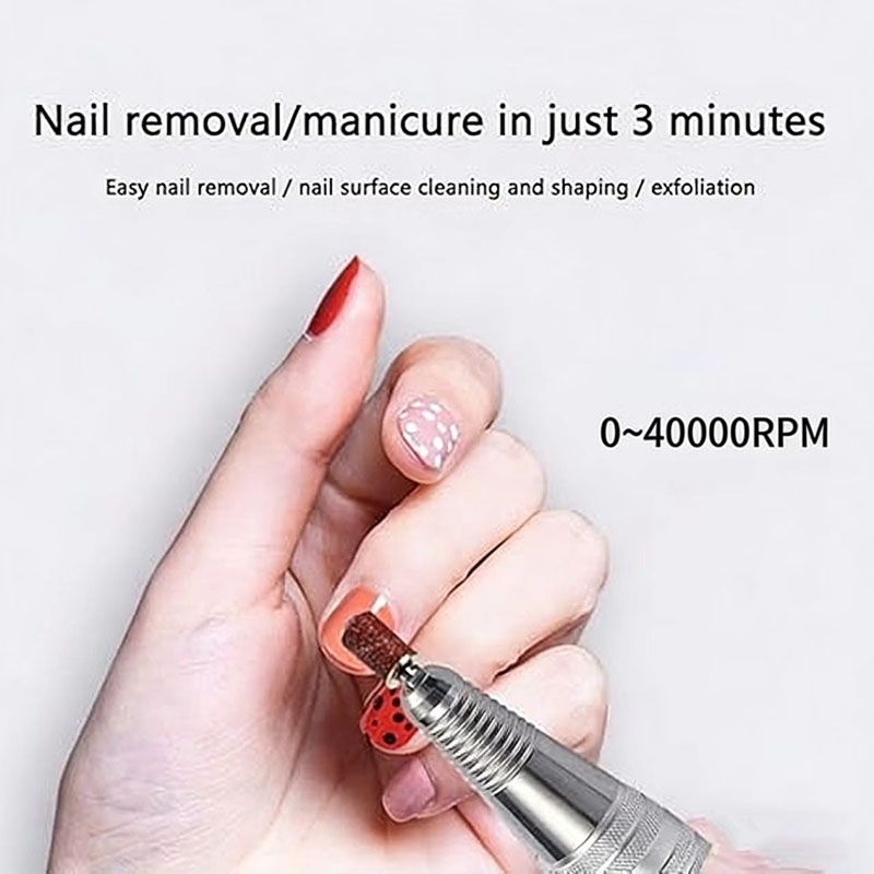 40000RPM Portable Cordless Nail Drill Machine with Bits, Rechargeable E File for Acrylic & Gel Nails, Manicure & Pedicure Tech Tool for Home Salon, Nail File Polishing Grinding Machine