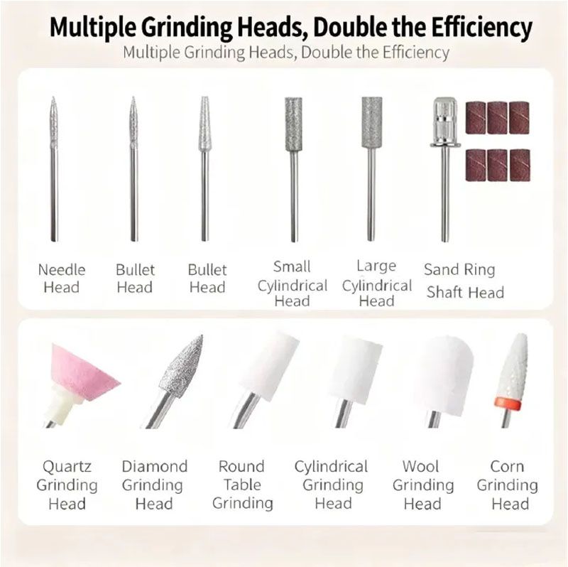 40000RPM Portable Cordless Nail Drill Machine with Bits, Rechargeable E File for Acrylic & Gel Nails, Manicure & Pedicure Tech Tool for Home Salon, Nail File Polishing Grinding Machine