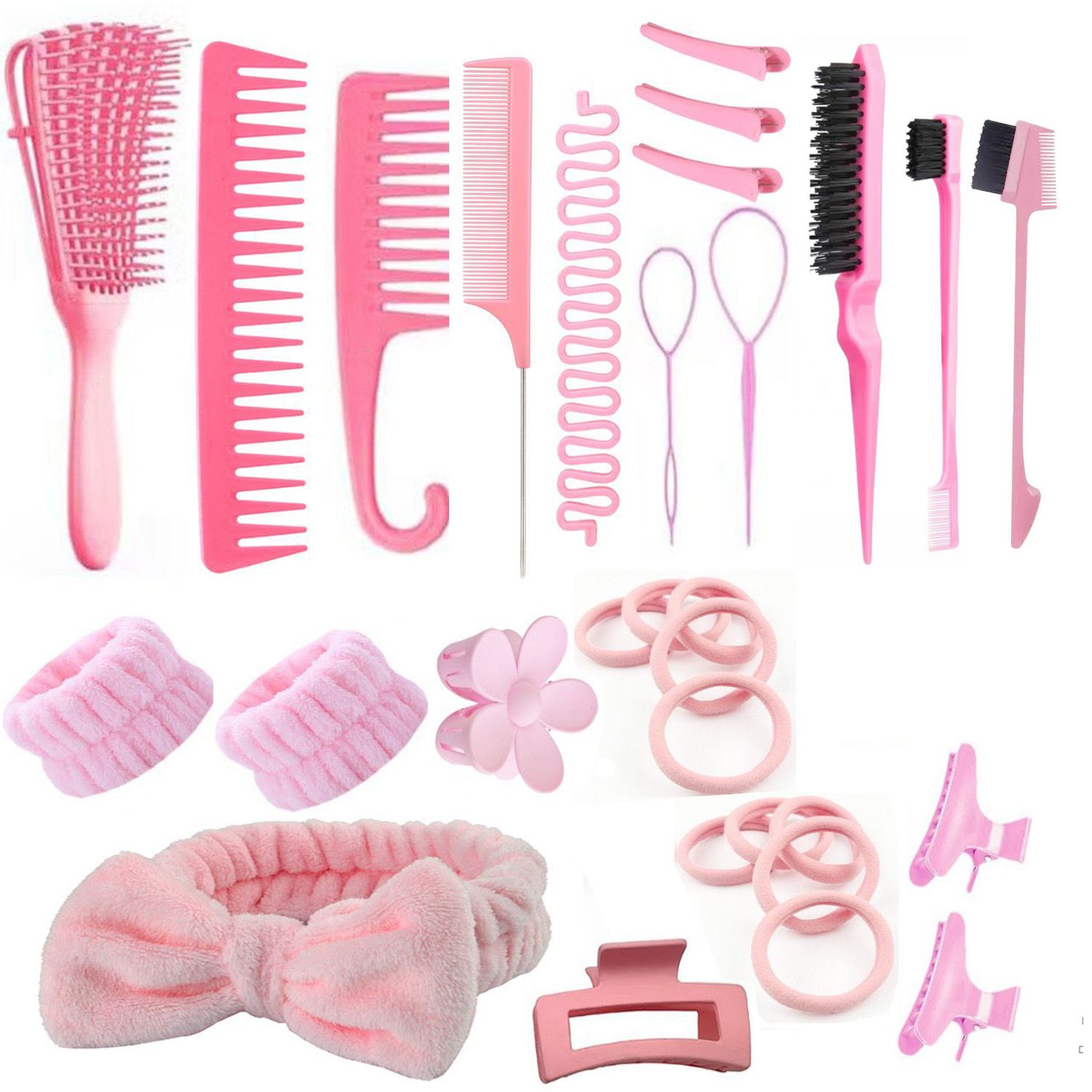 30-piece Hair Comb Set Hair Brush Set - Hair Salon Set Hairdressing Comb Hair Styling Comb Set Hair Accessories Spray Bott Scalp Massager