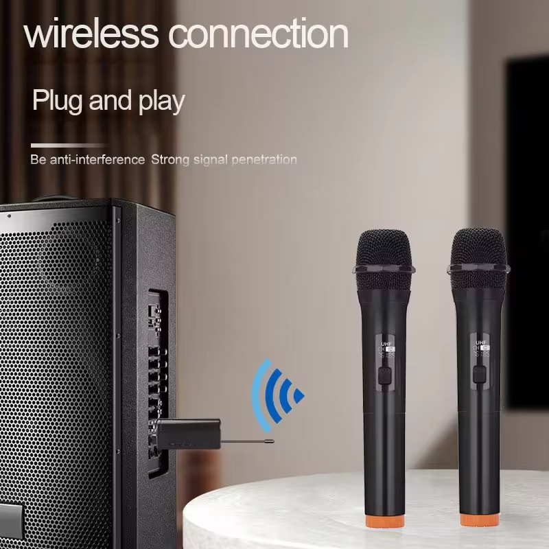 Wireless Microphone Handheld Micphone 2 Channels UHF Fixed Frequency Mic For Party Karaoke Professional Church Show Meeting