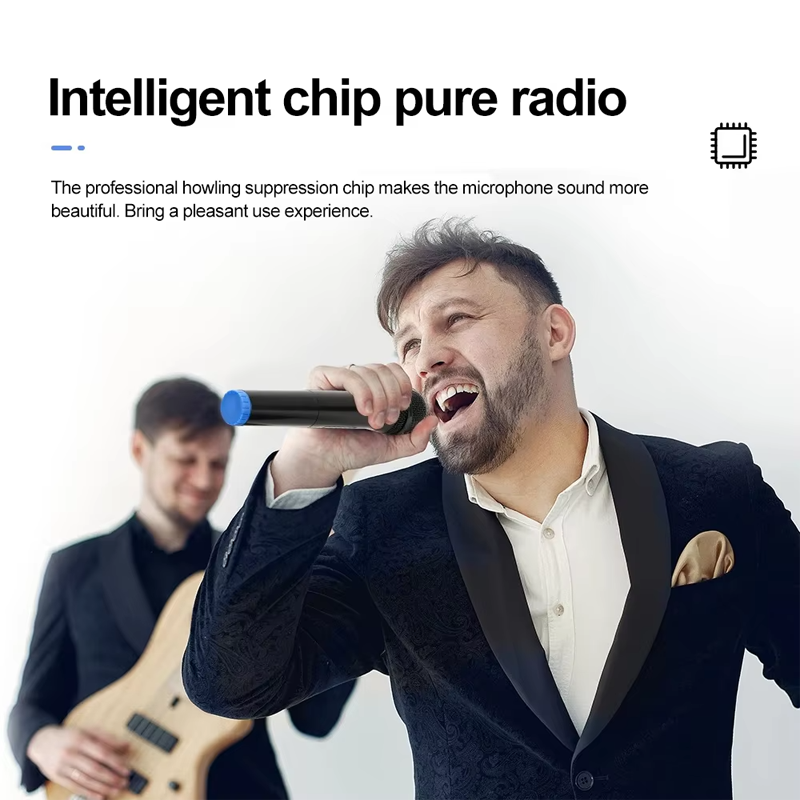 Wireless Microphone Handheld Micphone 2 Channels UHF Fixed Frequency Mic For Party Karaoke Professional Church Show Meeting