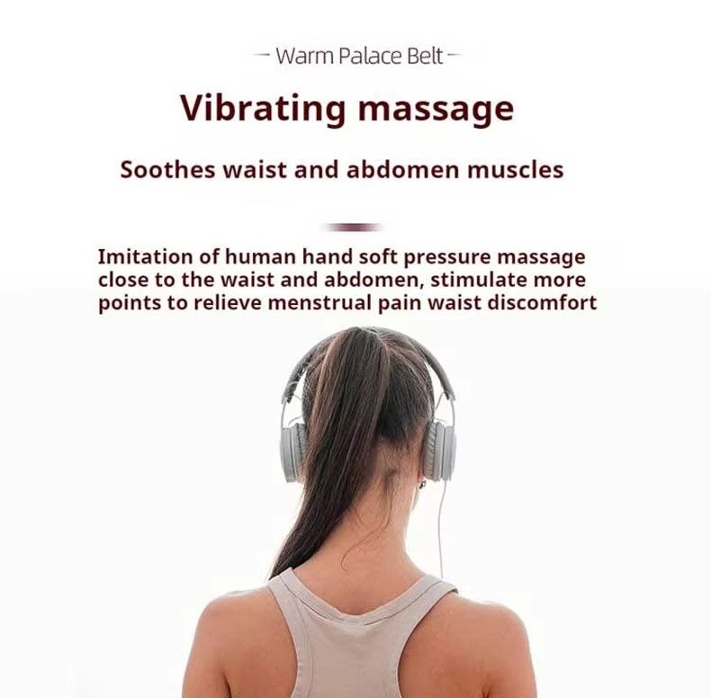 USB Rechargeable Cordless Heating Pad Electric Waist Belt Warmer 3 Heat Levels Portable Menstrual Cramp Relief Massage Device  ,Smart Warm Palace Belt , Pain Relief for Back & Stomach
