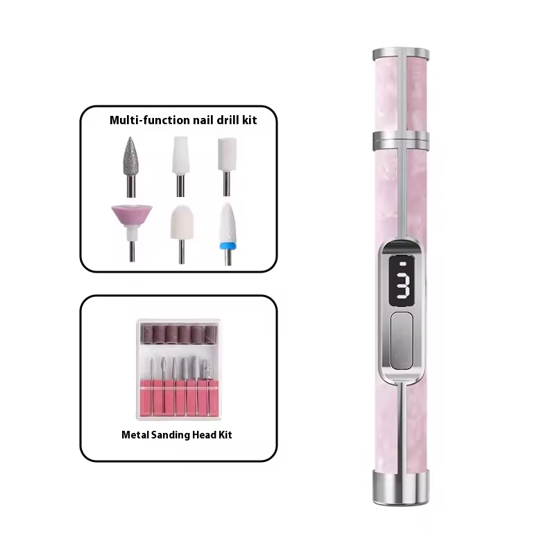 18-in-1 Polisher, USB Rechargeable Electric Nail Drill File & Polisher Tool with Digital Display, Manicure & Pedicure Kit for Gr