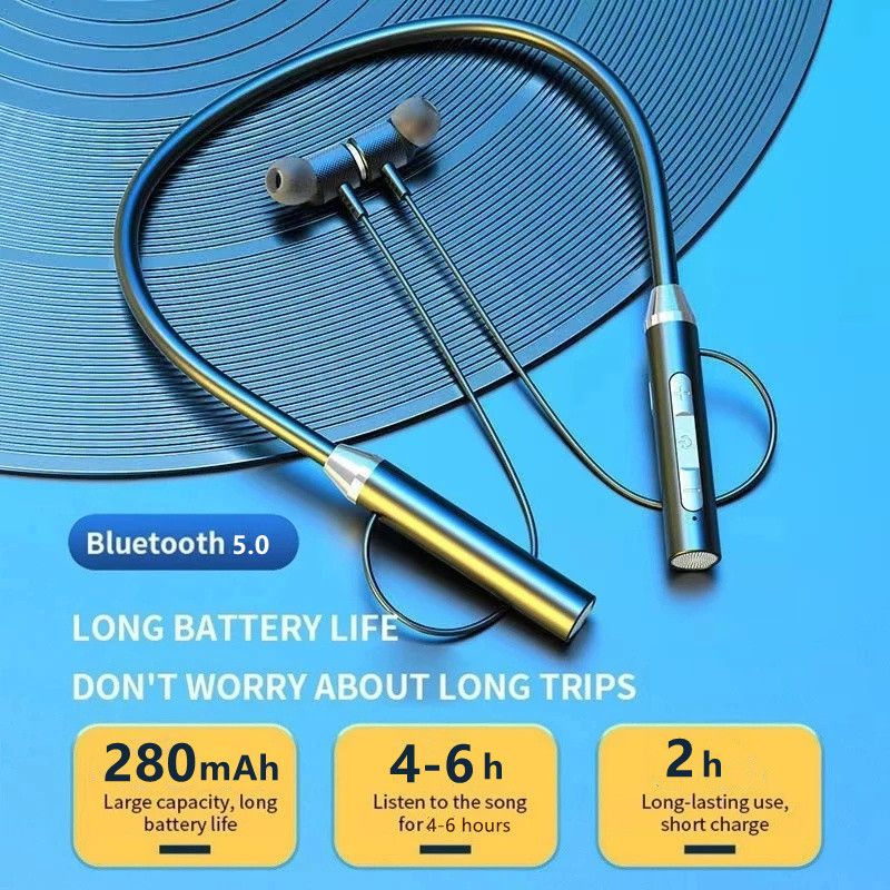 G03 Wireless Bluetooth Earphone Neck Band Earphones Earbuds Hanging Neck Sports Two Ears in-ear Neck Hanging Long Standby with Magnetic Voice Assistant