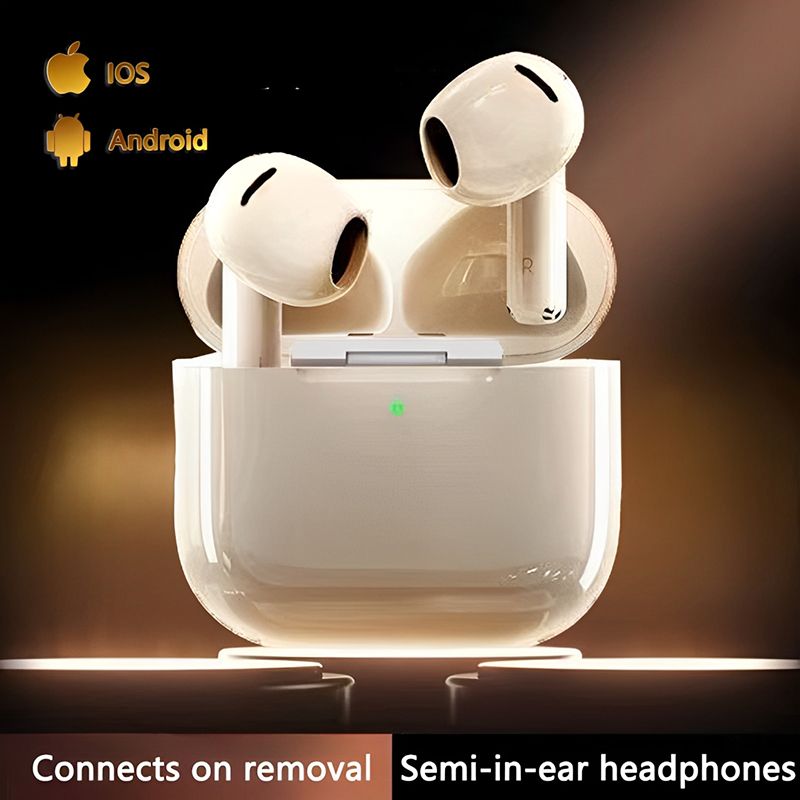 Wireless A4 Pro TWS Bluetooth Earphones with Charging Case Touch Control Earbuds Sports Headset for All Phones White