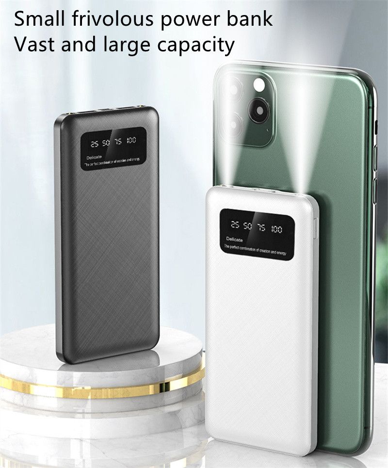 20000mAh powerbank Digital Display Portable Power Charging Bank Premium Black with Usb Light as Gift
