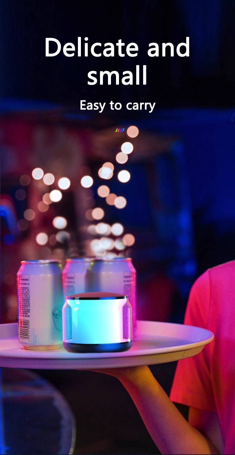 Portable Colorful Lights Wireless Bluetooth Speaker AUX Audio TF Card USB Playback 360 Surround Sound High-quality Subwoofe