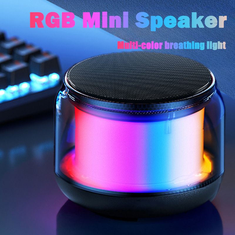 Portable Colorful Lights Wireless Bluetooth Speaker AUX Audio TF Card USB Playback 360 Surround Sound High-quality Subwoofe