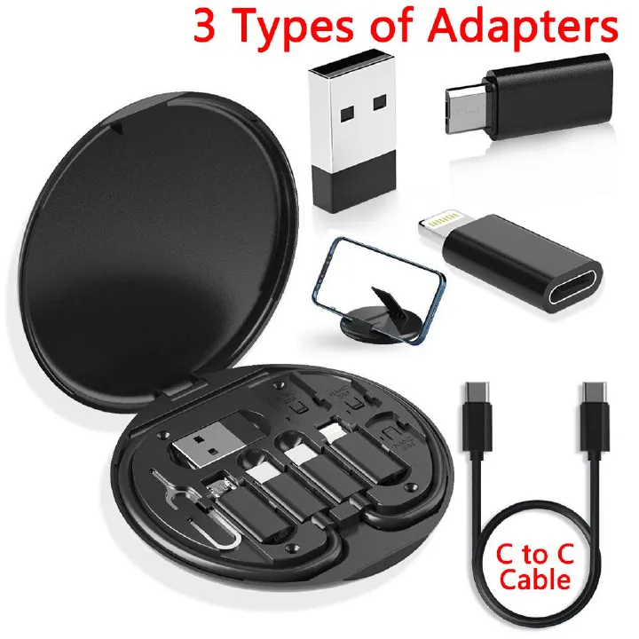 60w 5 in 1 Fast Charging Cable Portable Multifunctional Data Cable Box With Adapter Card pin