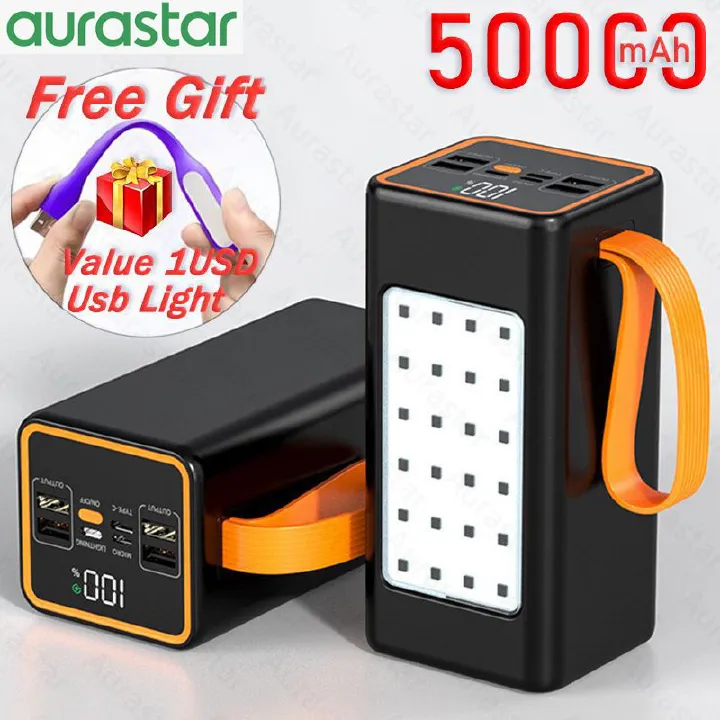 50000mAh powerbank super large capacity power Bank Camping light Power Bank Portable portable power Bank fast charge 22.5W compatible mobile phone brand