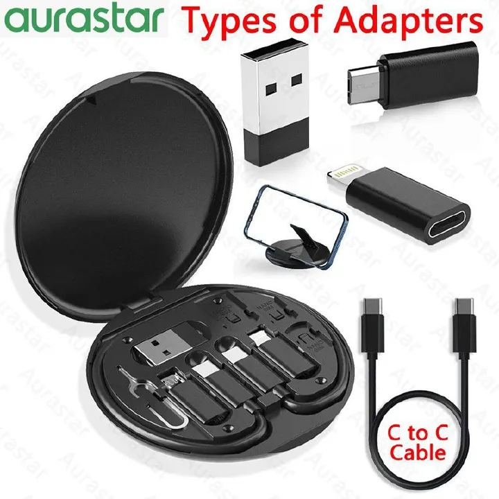 60w 5 in 1 Fast Charging Cable Portable Multifunctional Data Cable Box With Adapter Card pin