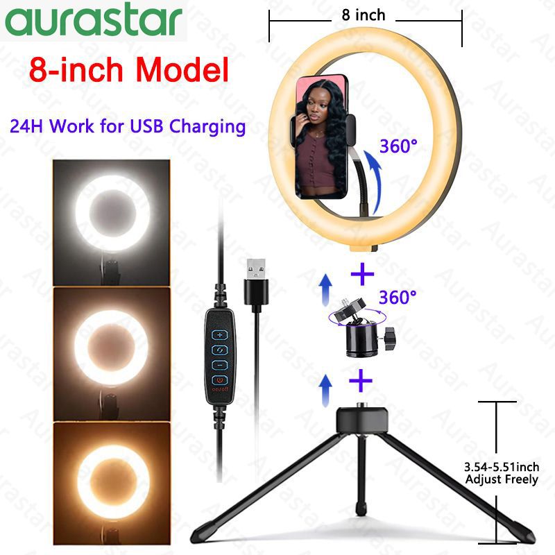 10inch/ 8inch Ring Lamp Led Selfie Wireless Remote For Youtube Video Live Photography Lighting For Phone Ring Light With Tripod Stand Photo
