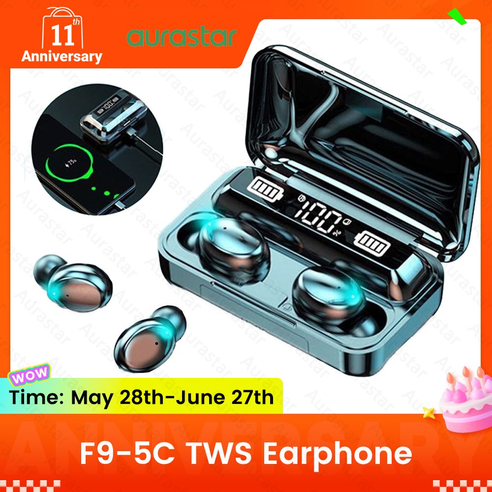 F9-5c Wireless Bluetooth Earphone earpods Fingerprint Touch HiFi Stereo Pods