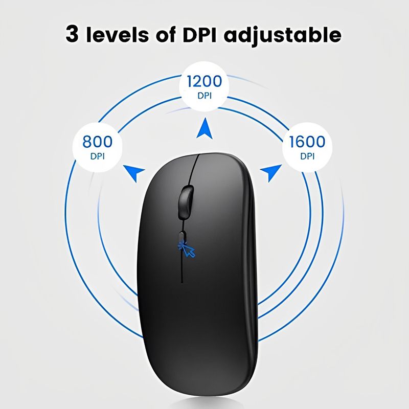 Office Silent 2.4G & Bluetooth 2 mode Mouse Using Battery USB Ultrathin Computer Mouse