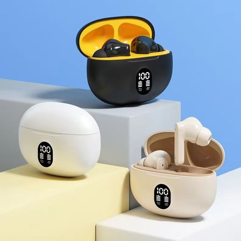 Bluetooth 5.3 TWS Wireless Headphones Earphone Digital Display Headset Stereo IPX4 Waterproof Headset with Mic for All Smartphones