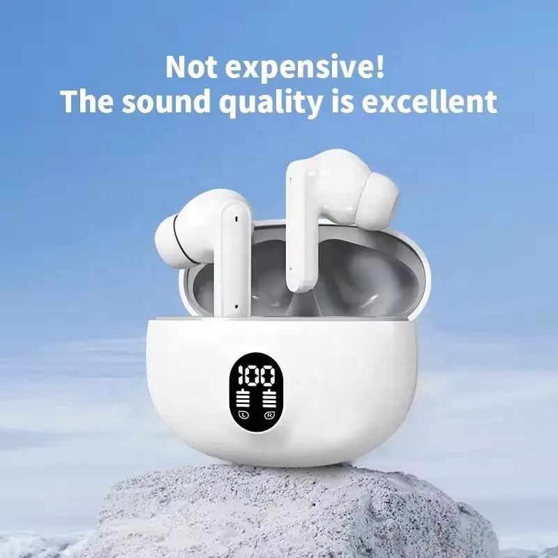 Bluetooth 5.3 TWS Wireless Headphones Earphone Digital Display Headset Stereo IPX4 Waterproof Headset with Mic for All Smartphones