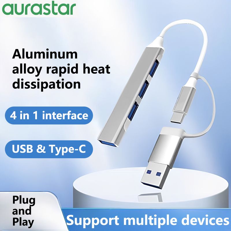 4 in 1 USB 3.0 HUB High Speed USB3.0 OTG 4 Port USB C HUB Multi Splitter Adapter For Xiaomi Lenovo Macbook Pro Accessories