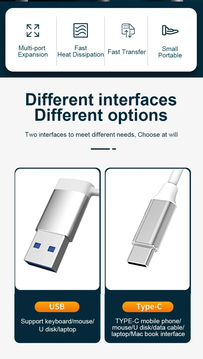 4 in 1 USB 3.0 HUB High Speed USB3.0 OTG 4 Port USB C HUB Multi Splitter Adapter For Xiaomi Lenovo Macbook Pro Accessories