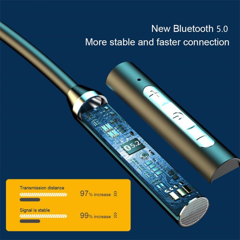 G03 Wireless Bluetooth Earphone Neck Band Earphones Earbuds Hanging Neck Sports Two Ears in-ear Neck Hanging Long Standby with Magnetic Voice Assistant