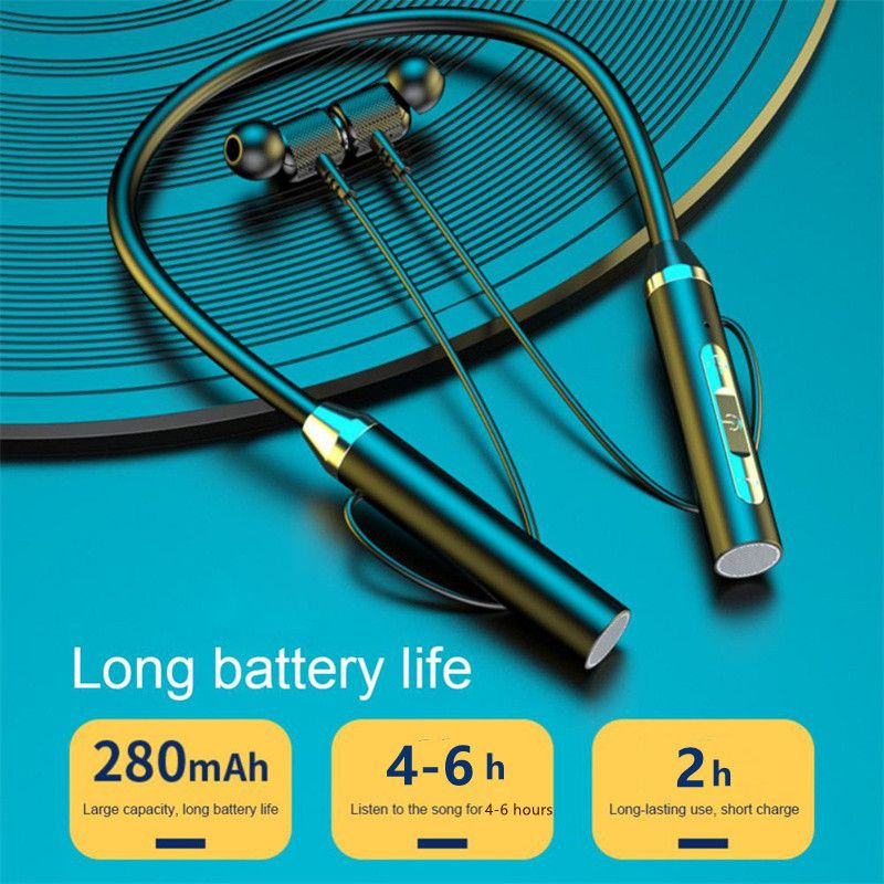 G03 Wireless Bluetooth Earphone Neck Band Earphones Earbuds Hanging Neck Sports Two Ears in-ear Neck Hanging Long Standby with Magnetic Voice Assistant