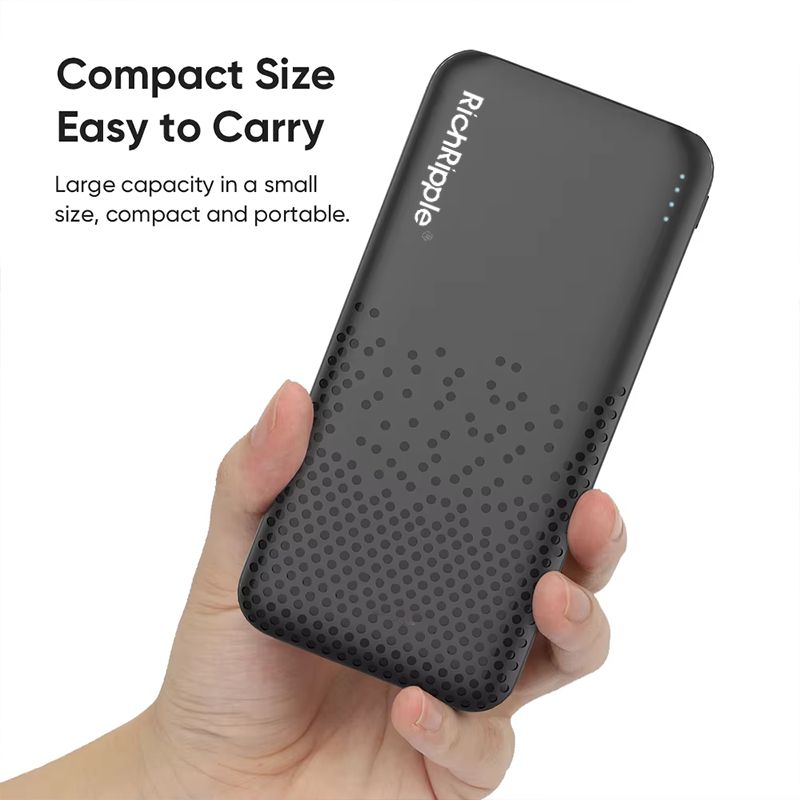 10000mAh powerbank Digital Display Portable Power Charging Bank Premium Black with Usb Light as Gift