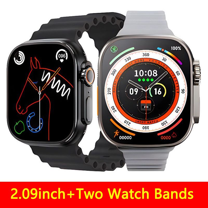 T900 Ultra Smart Watch 2 Watchbands Bluetooth Calls Wireless Charger Mens Watch Women Sport Fitness Smartwatch for Apple Xiaomi Android Phone