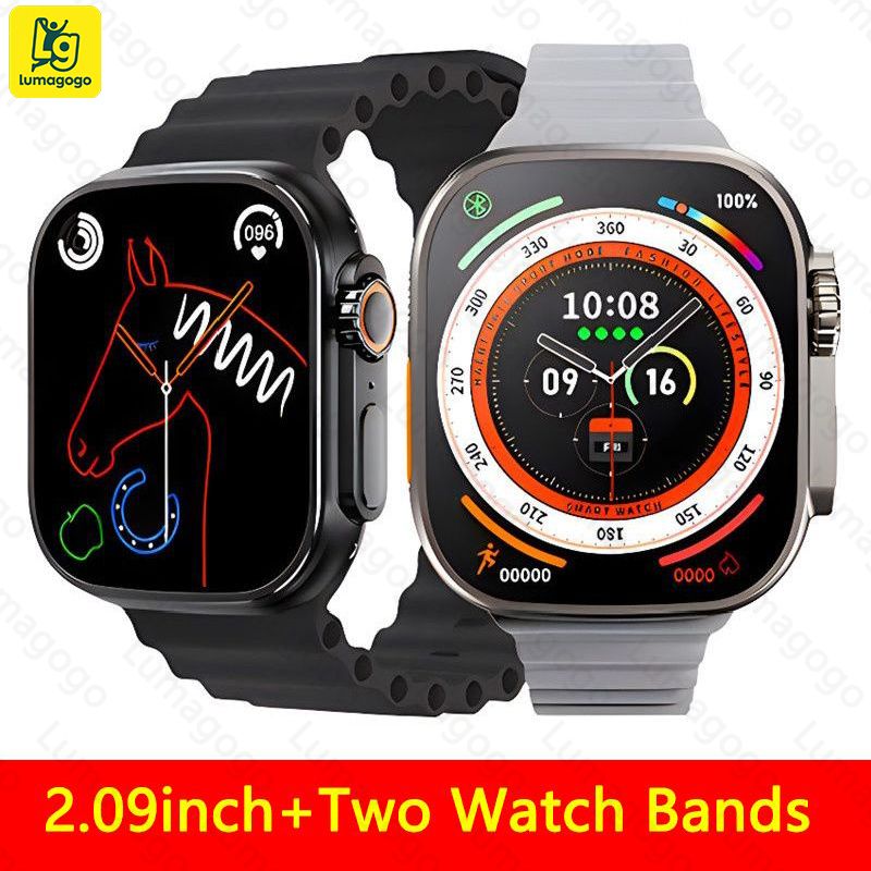 T900 Ultra Smart Watch 2 Watchbands Bluetooth Calls Wireless Charger Mens Watch Women Sport Fitness Smartwatch for Apple Xiaomi Android Phone