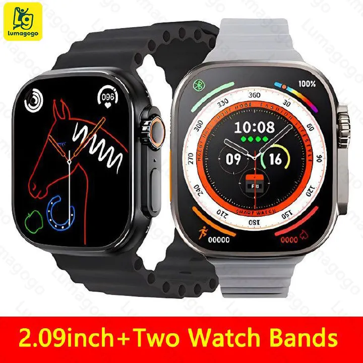T900 Ultra Smart Watch 2 Watchbands Bluetooth Calls Wireless Charger Mens Watch Women Sport Fitness Smartwatch for Apple Xiaomi Android Phone