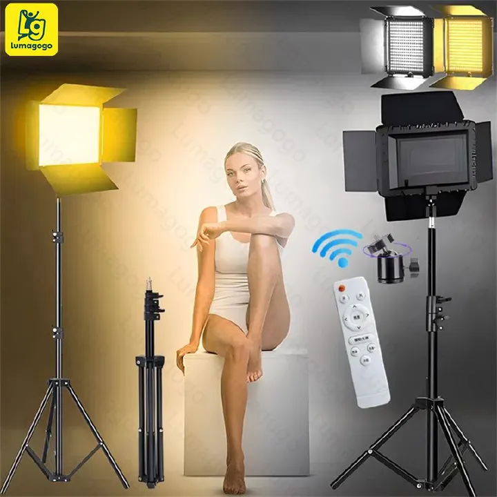 TikTok 4 Leaf Flat Light Square Light LED Fill Light Beauty Makeup Live Photography Equipment Video Lighting Light with 2.1M Tripod