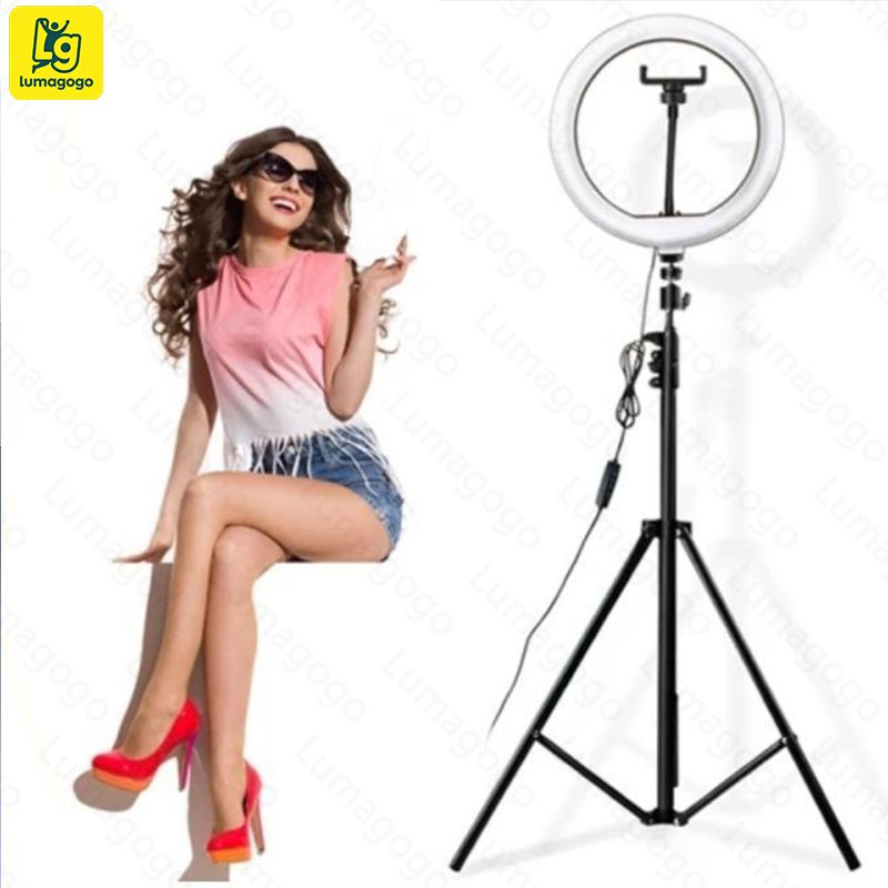 Generic Ring Light Tripod 10Inch For Selfie,makeups,studio Supplimentary Light WITH 2.1M TRIPOD Stand