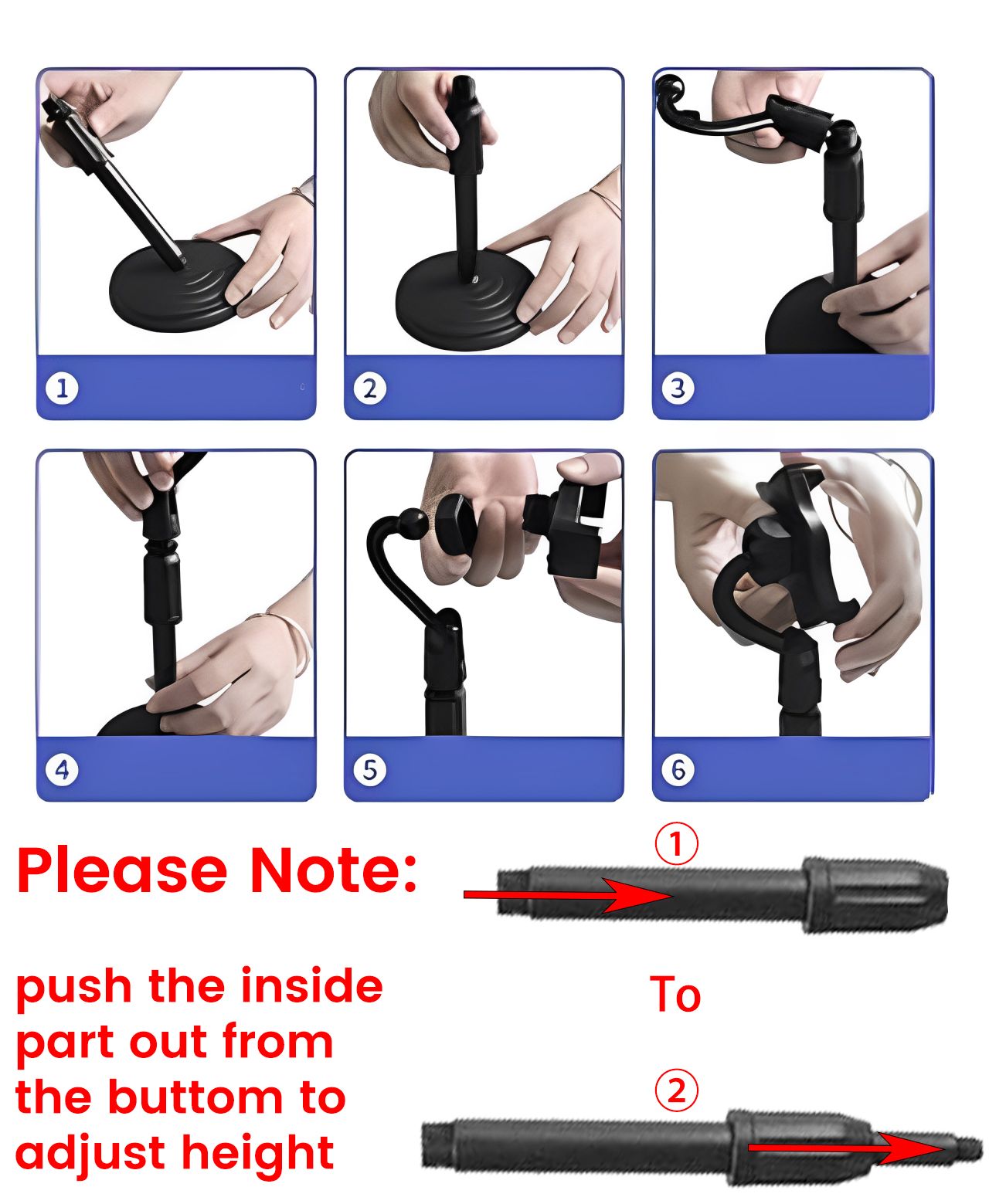 Multi-functional Retractable Mobile Phone Stand For Live Broadcast Desk Table Clip Bracket Table Mount Cell Phone Support Holder