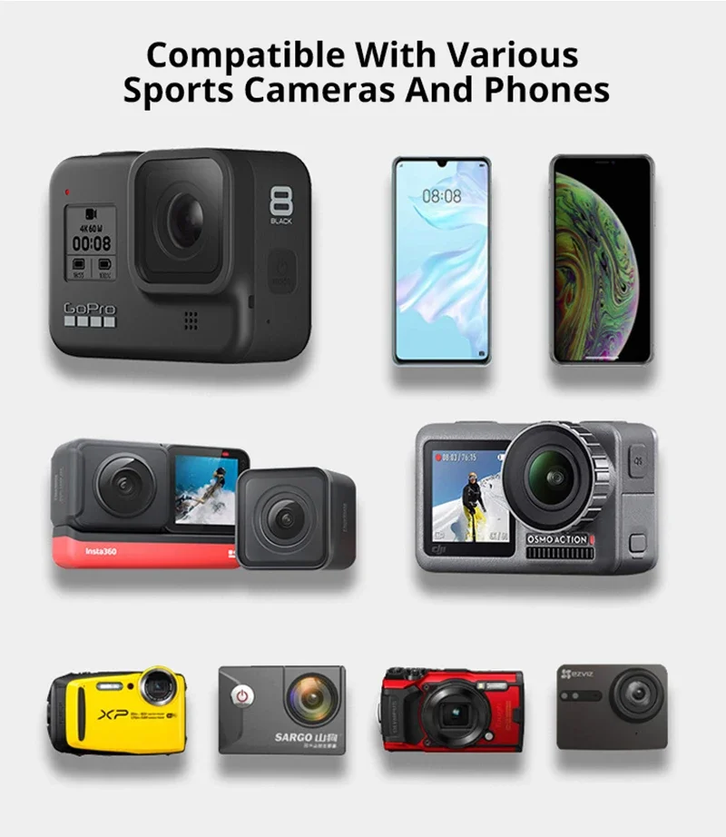 Adiustable Phone Clip Holder With chest Strap Fixation Bracket forSport Camera Mobile Phone Camera Black Holder Accessory