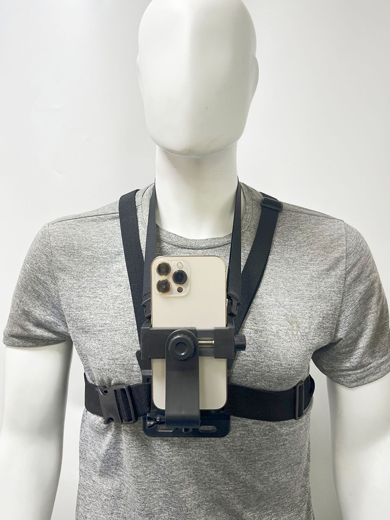Adiustable Phone Clip Holder With chest Strap Fixation Bracket forSport Camera Mobile Phone Camera Black Holder Accessory