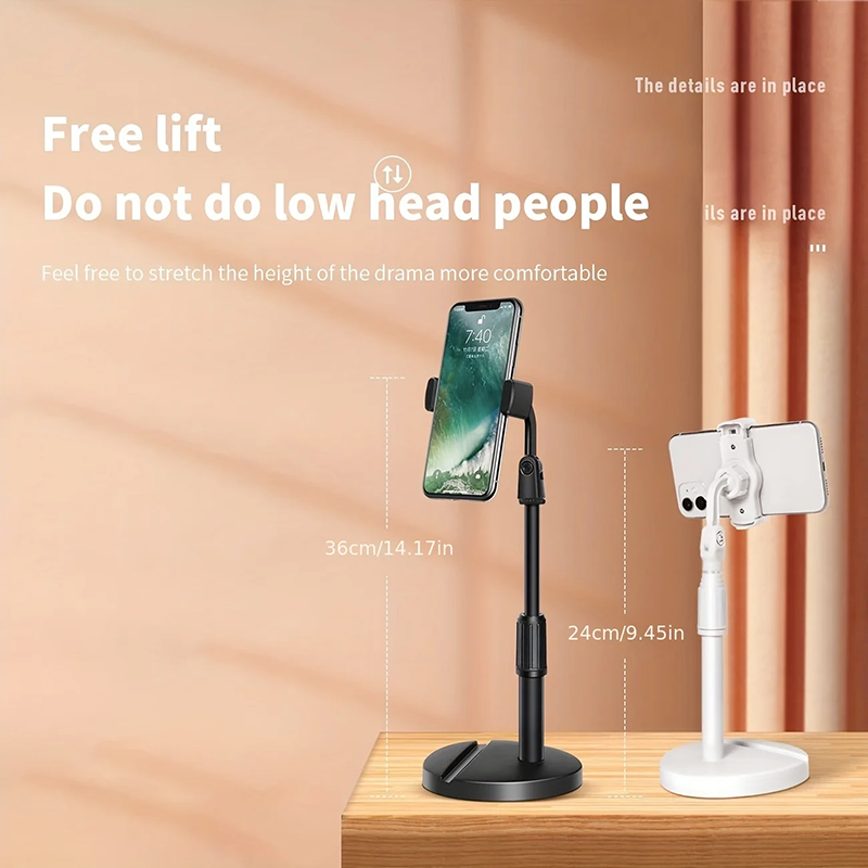 Multi-functional Retractable Mobile Phone Stand For Live Broadcast Desk Table Clip Bracket Table Mount Cell Phone Support Holder
