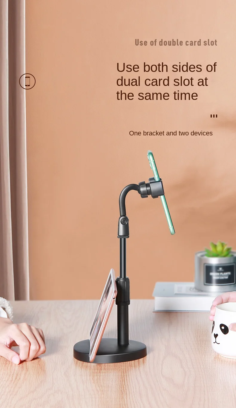 Multi-functional Retractable Mobile Phone Stand For Live Broadcast Desk Table Clip Bracket Table Mount Cell Phone Support Holder