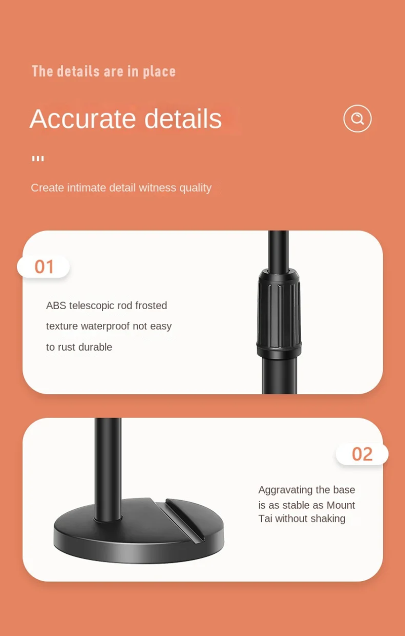 Multi-functional Retractable Mobile Phone Stand For Live Broadcast Desk Table Clip Bracket Table Mount Cell Phone Support Holder